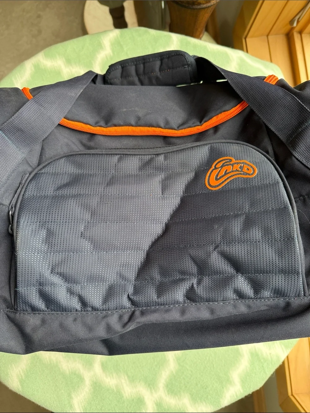 Scullcandy Ink'd Navy and Orange Men's Duffel Bag with Multiple Compartments